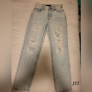 Aeropostale Light Blue Distressed Mom Jeans Size 00